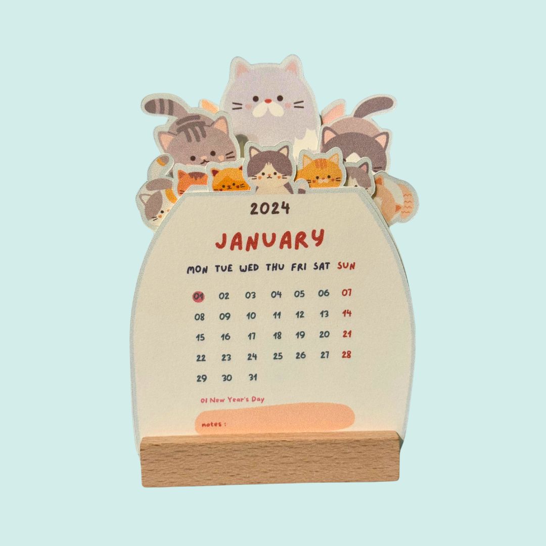 Mini Desk Calendar "Cat" - TinyPrints