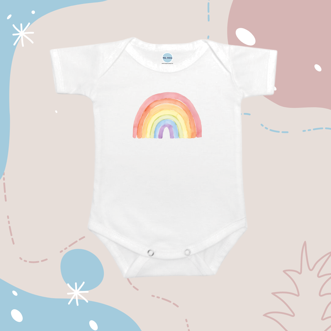 Baby Onesie Romper "Rainbow" with Name Personalisation - TinyPrints