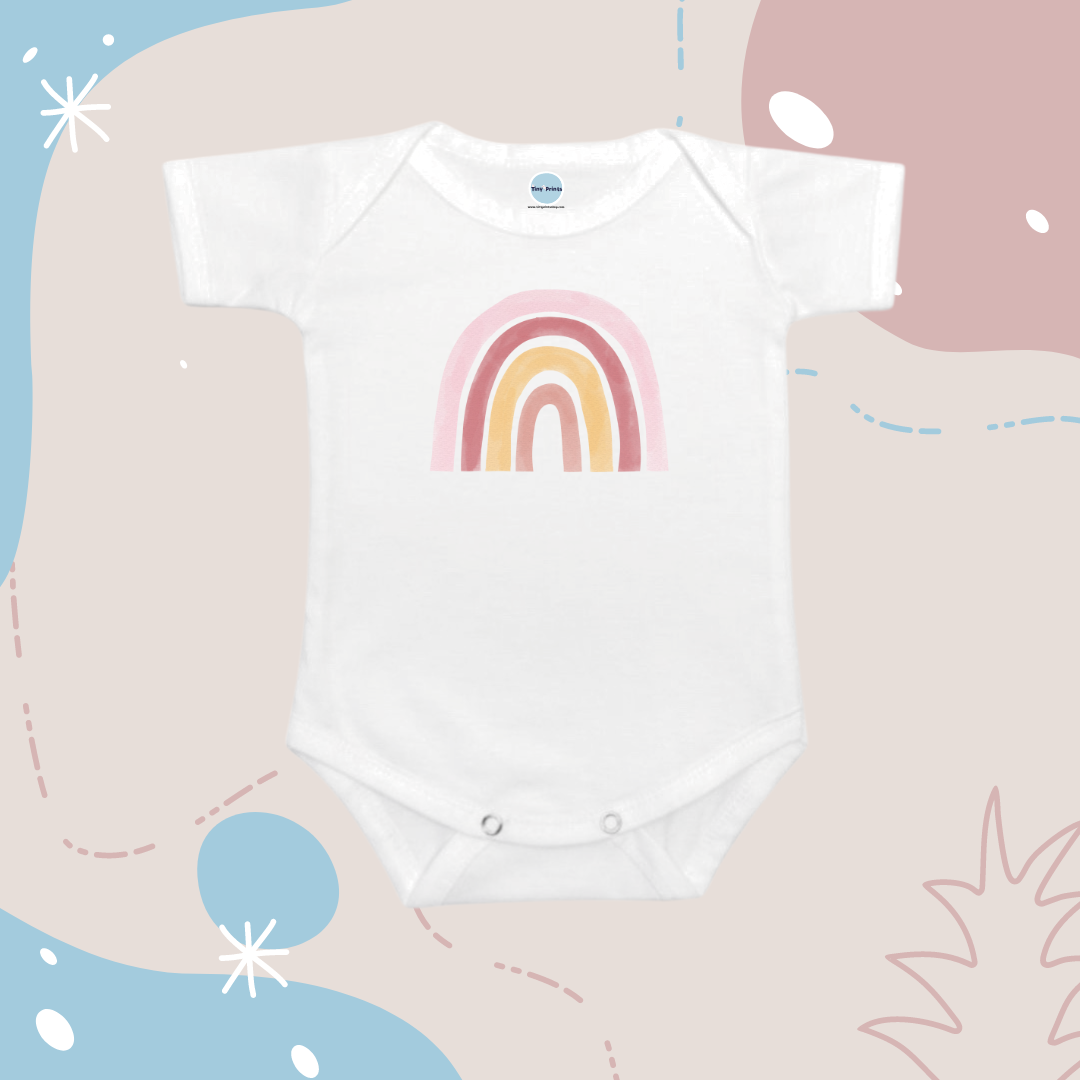 Baby Onesie Romper "Rainbow" with Name Personalisation - TinyPrints