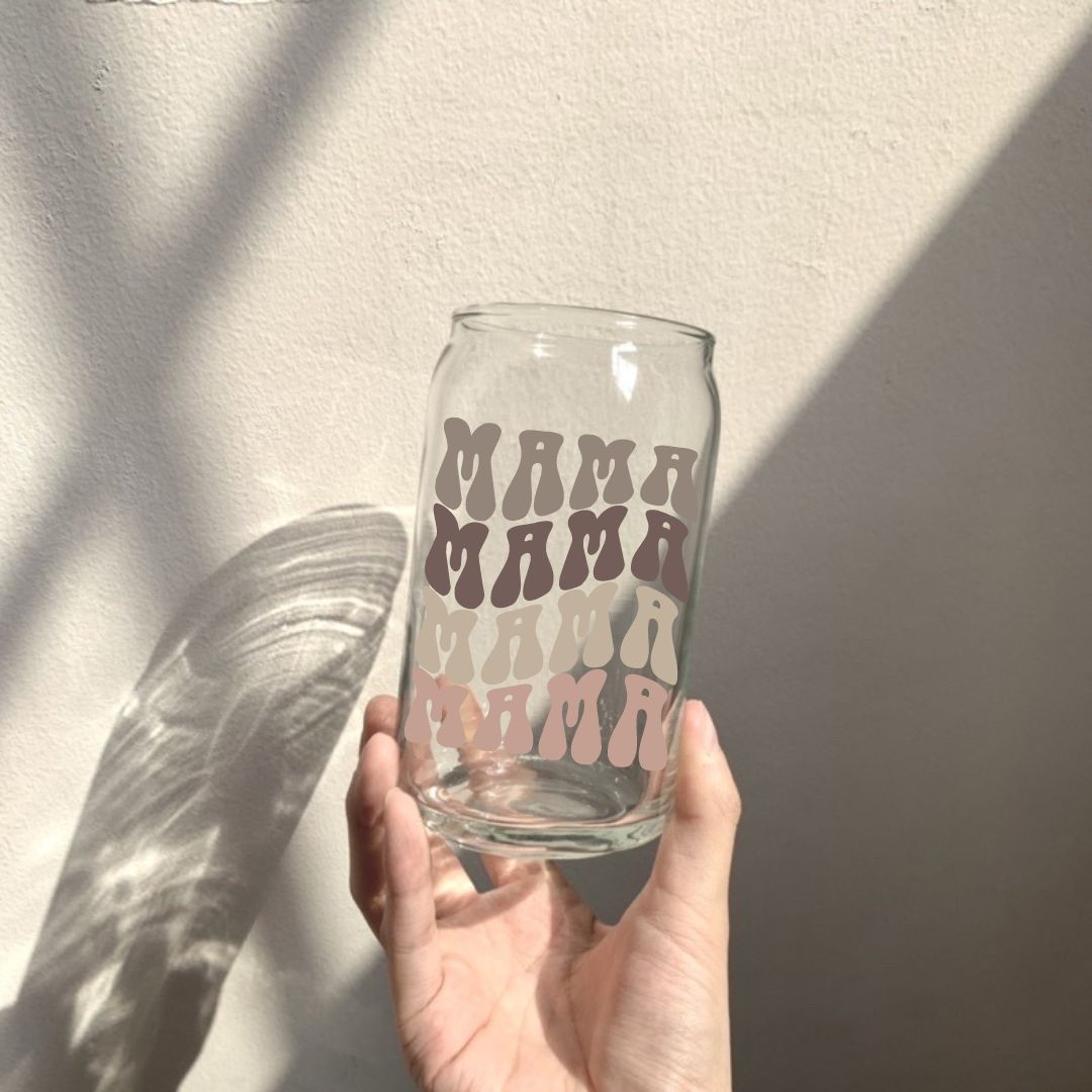 Soda Glass Can "Mama" - TinyPrints