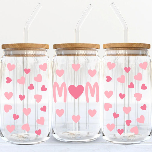 Soda Glass Can "I love Mom" Heart Wrap - TinyPrints