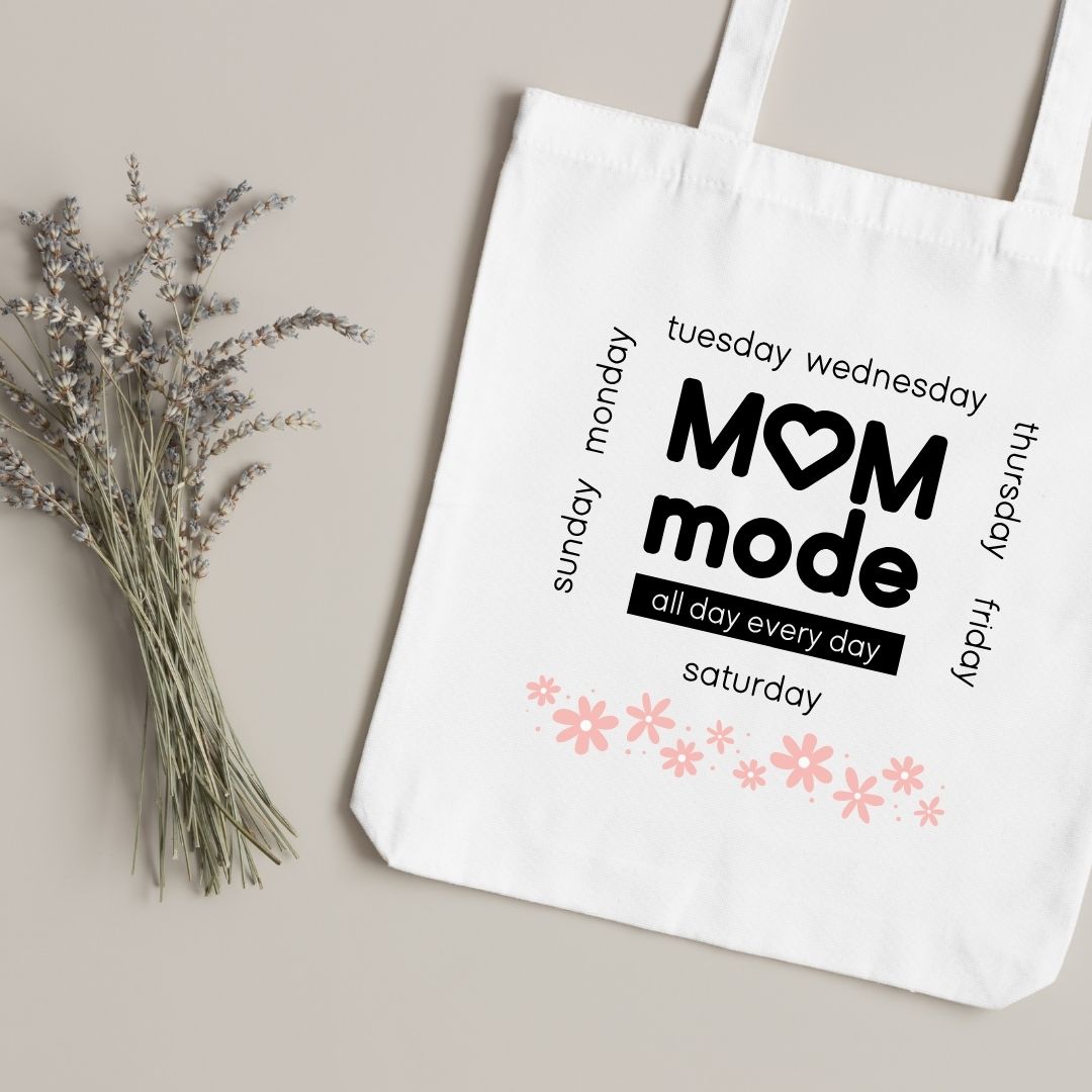 Canvas Tote Bag "Mom Mode" - TinyPrints