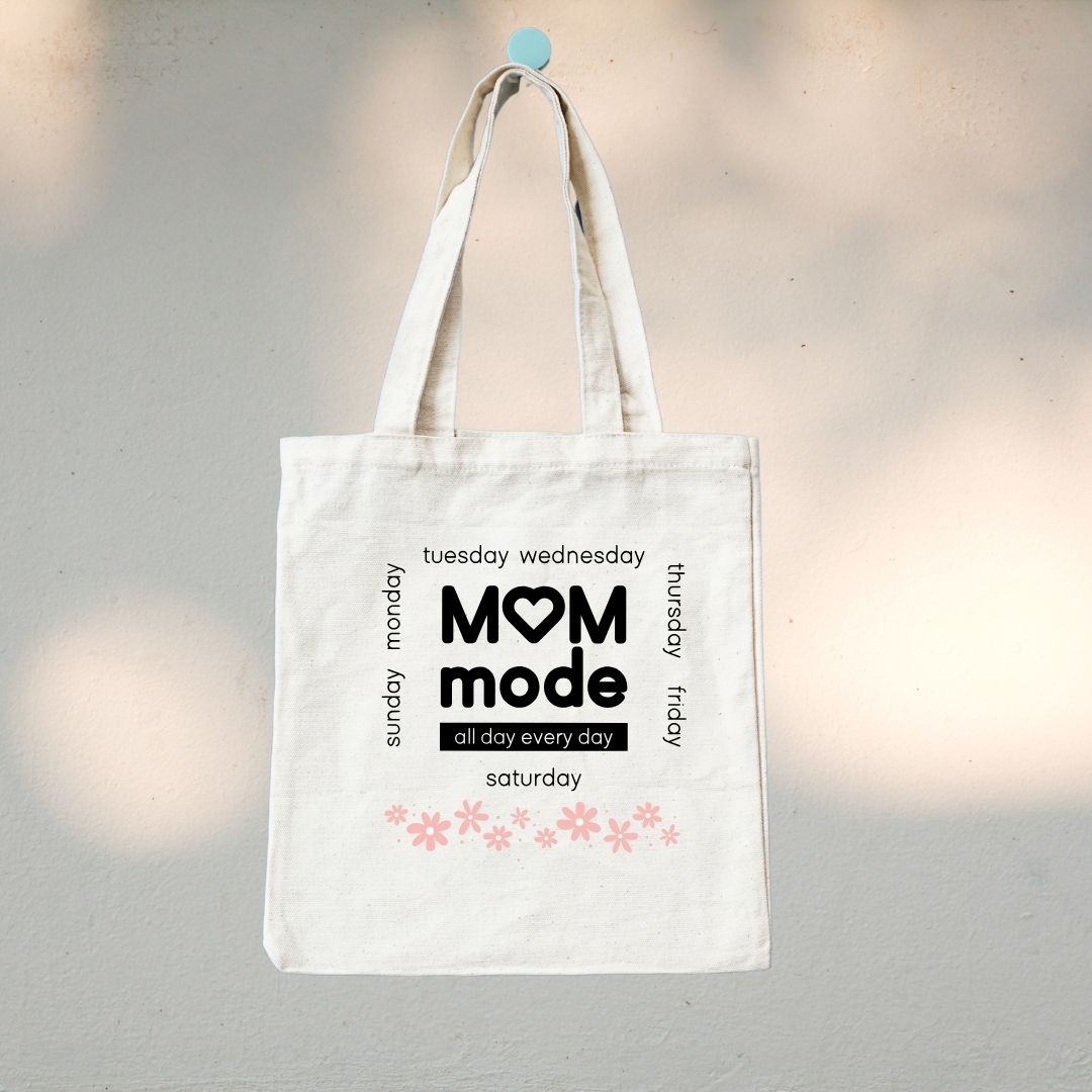 Canvas Tote Bag "Mom Mode" - TinyPrints