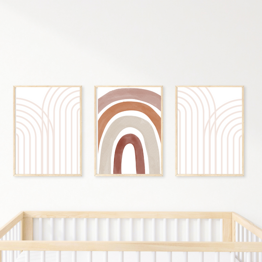 Nursery Wall Art "Rainbow Boho" Set (3pcs) - TinyPrints