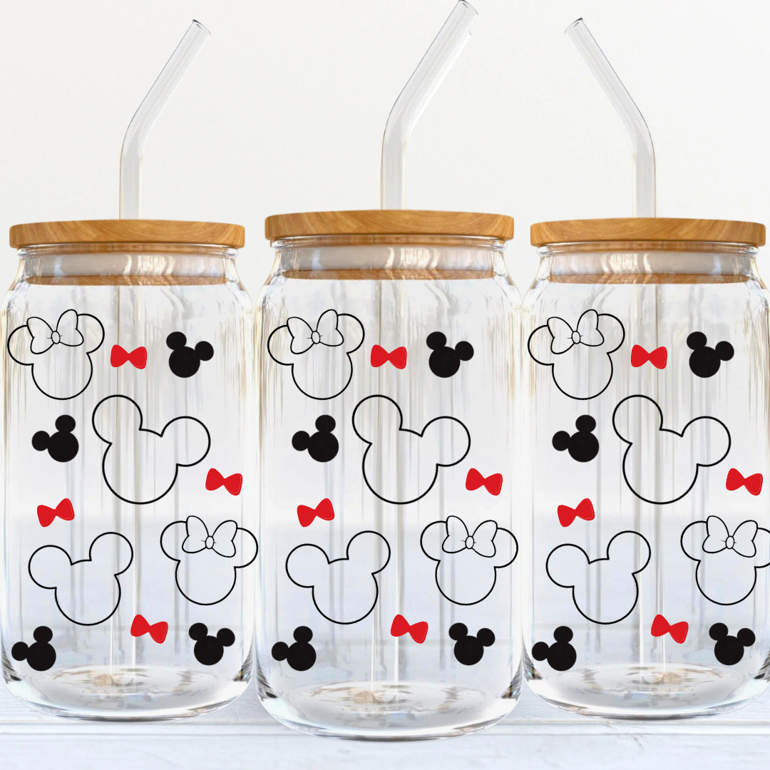 Soda Glass Can "Minnie and Mickey Mouse" Wrap - TinyPrints