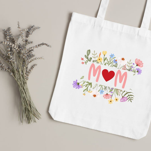 Canvas Tote Bag "Mom" Floral - TinyPrints