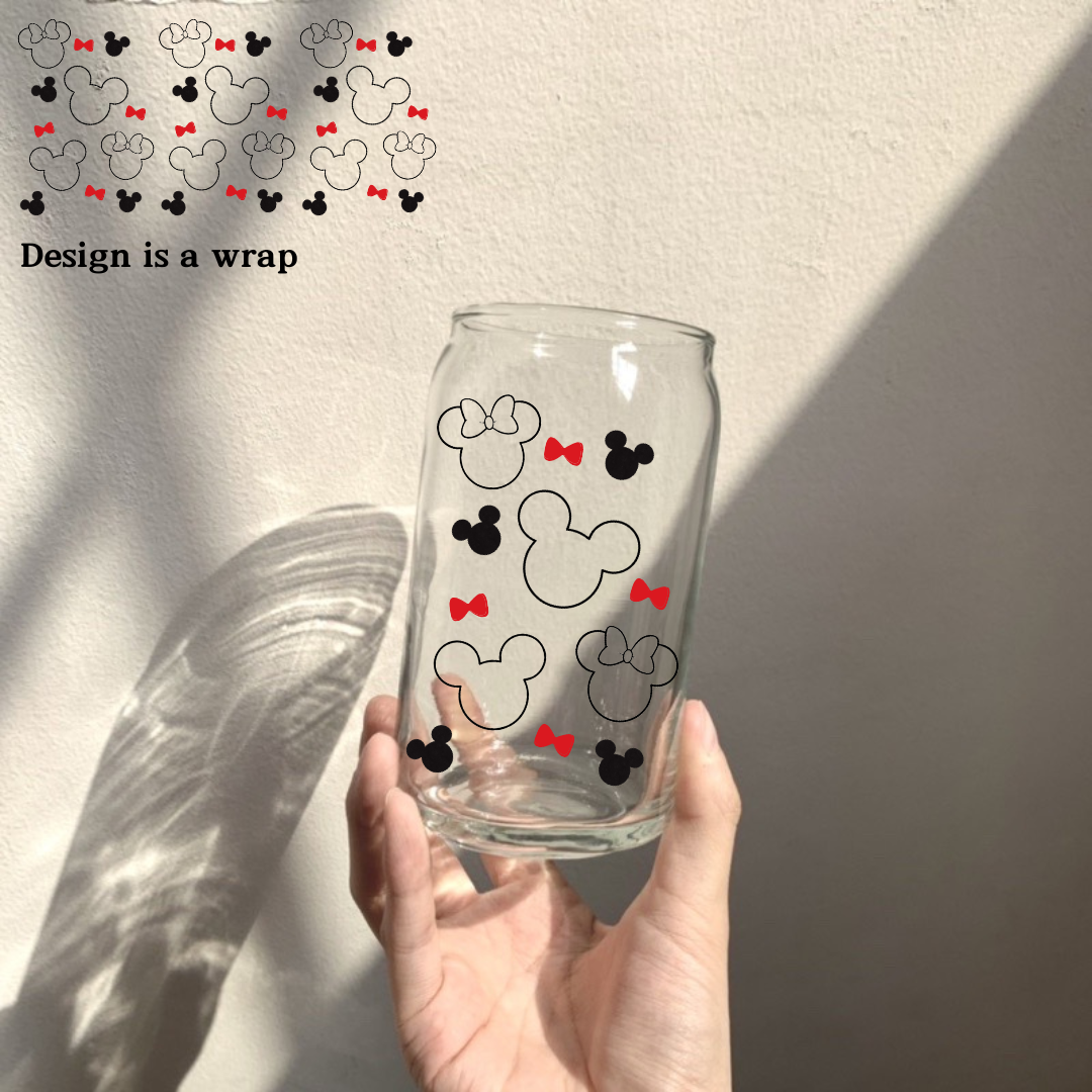 Soda Glass Can "Minnie and Mickey Mouse" Wrap - TinyPrints