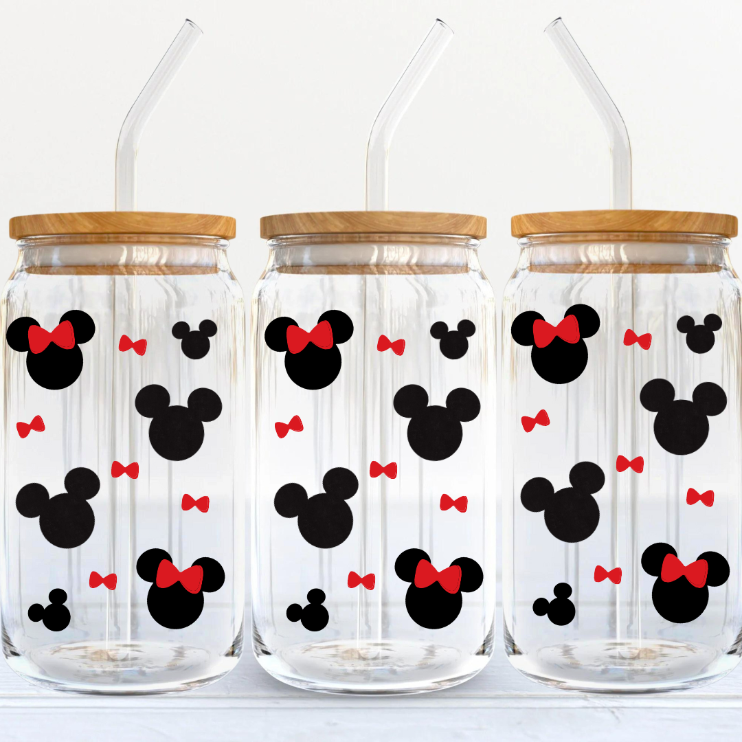 Soda Glass Can "Minnie and Mickey Mouse" Wrap - TinyPrints