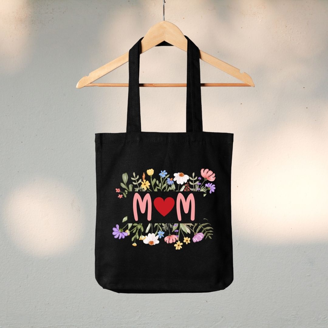 Canvas Tote Bag "Mom" Floral - TinyPrints