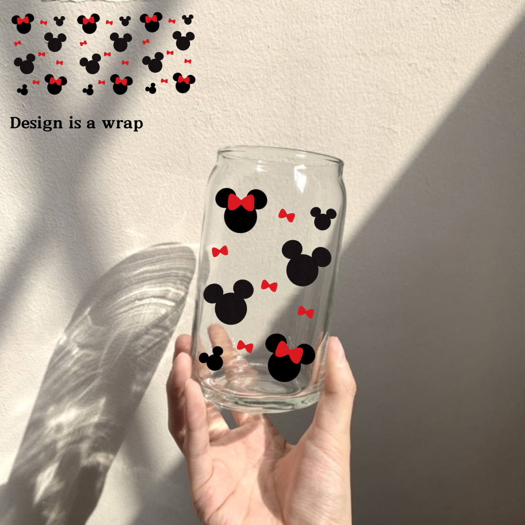 Soda Glass Can "Minnie and Mickey Mouse" Wrap - TinyPrints