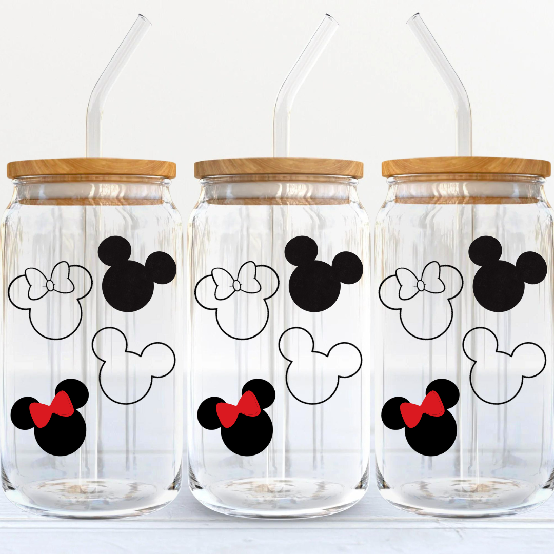 Soda Glass Can "Minnie and Mickey Mouse" Wrap - TinyPrints