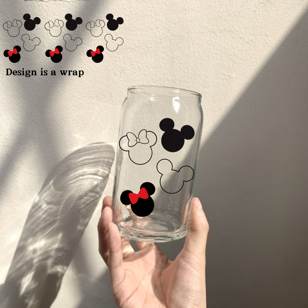 Soda Glass Can "Minnie and Mickey Mouse" Wrap - TinyPrints