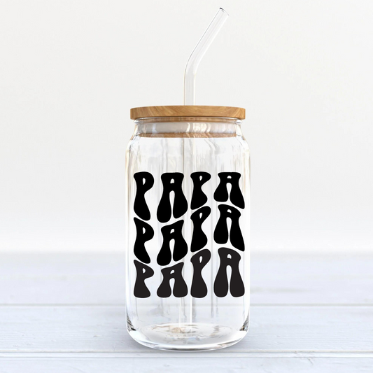 Soda Glass Can "Papa" - TinyPrints