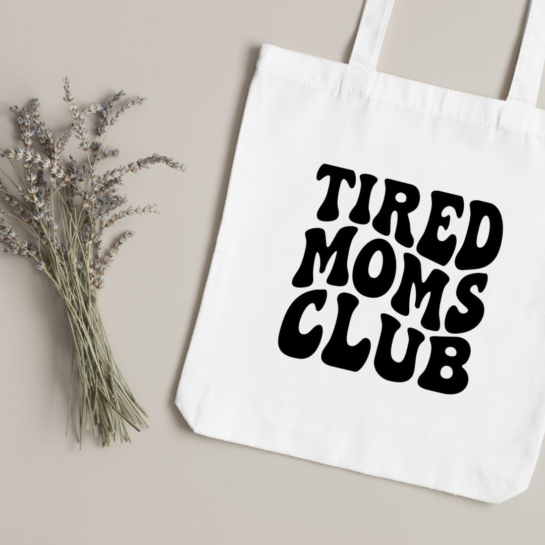 Canvas Tote Bag "Tired Moms Club" - TinyPrints