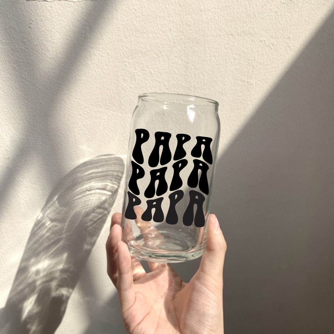 Soda Glass Can "Papa" - TinyPrints