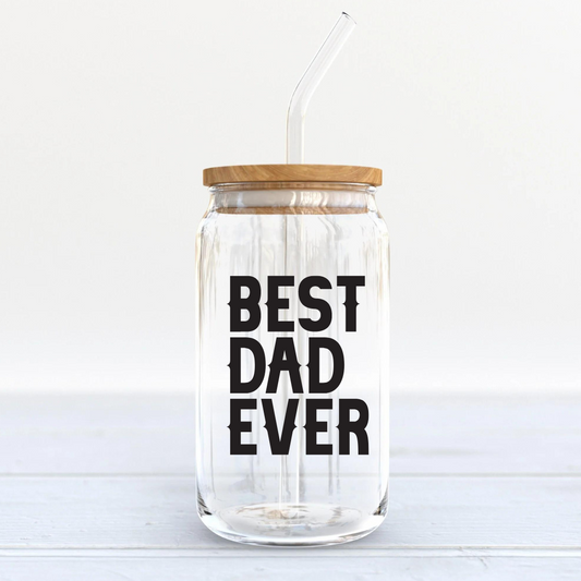 Soda Glass Can "Best Dad Ever" - TinyPrints