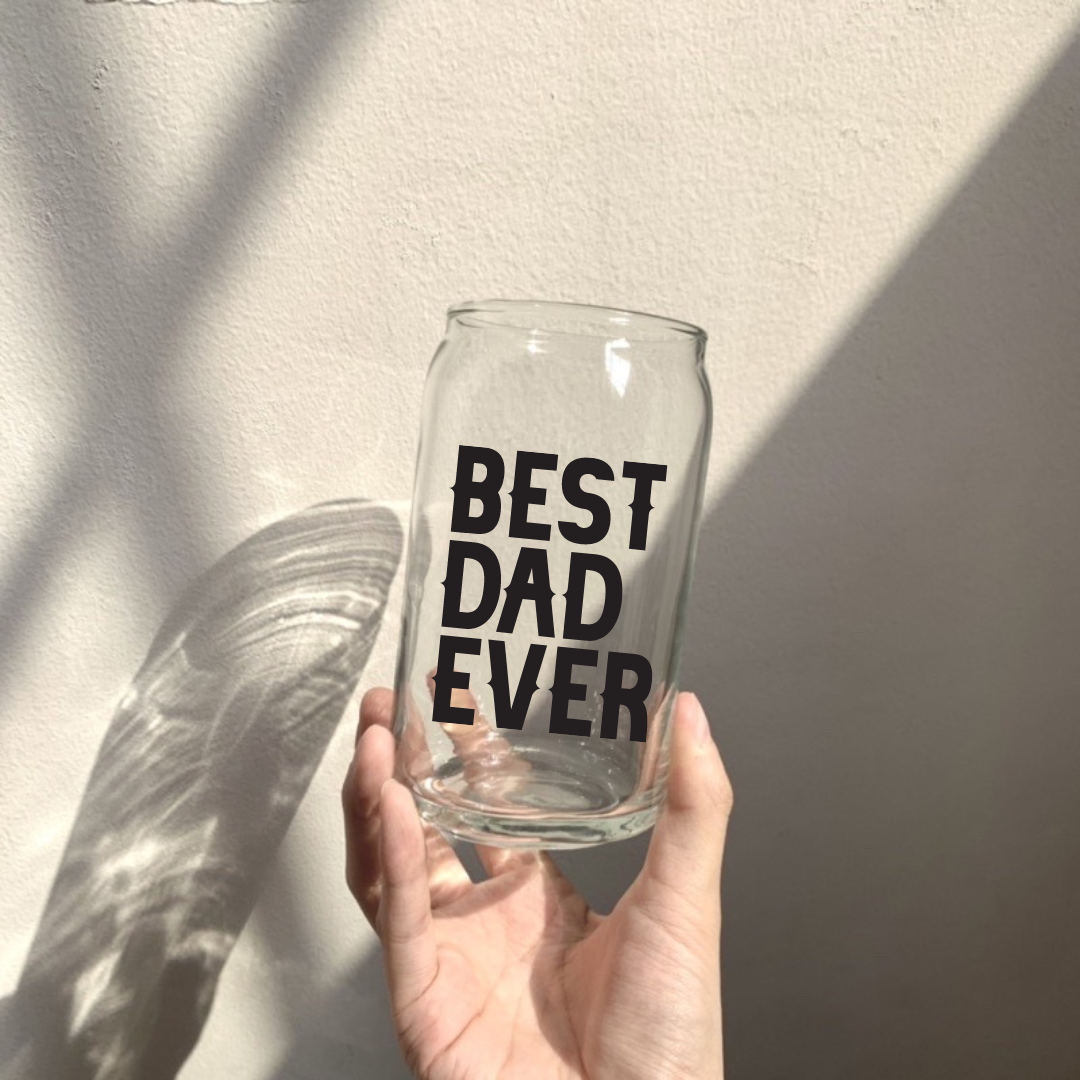 Soda Glass Can "Best Dad Ever" - TinyPrints