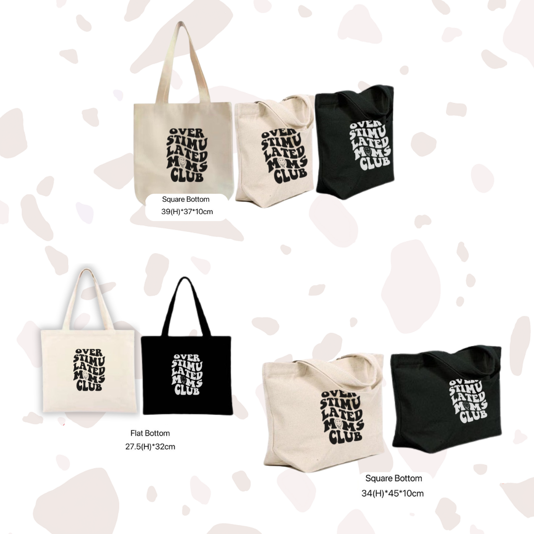 Canvas Tote Bag "Overstimulated Moms Club" - TinyPrints