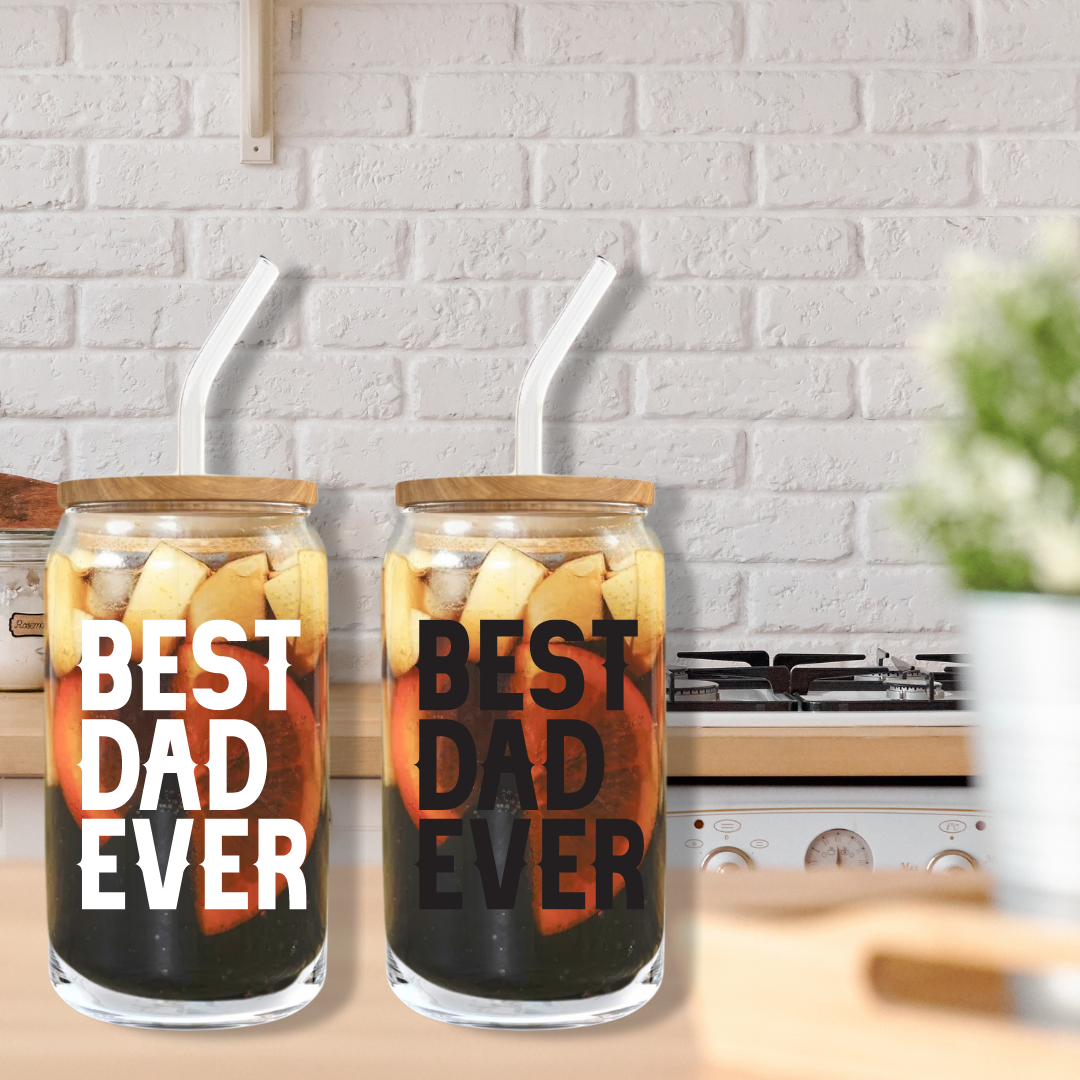 Soda Glass Can "Best Dad Ever" - TinyPrints