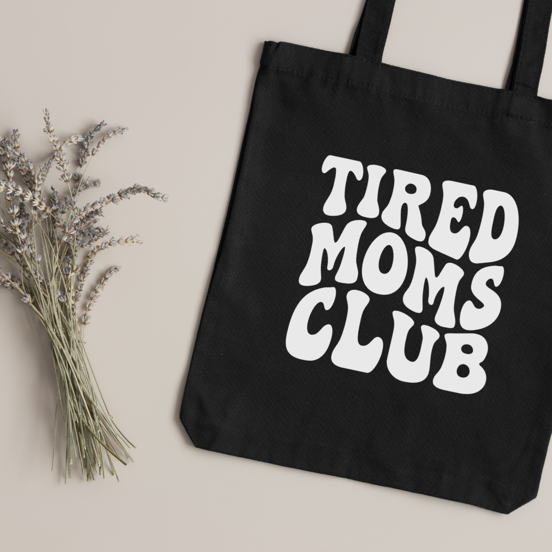 Canvas Tote Bag "Tired Moms Club" - TinyPrints