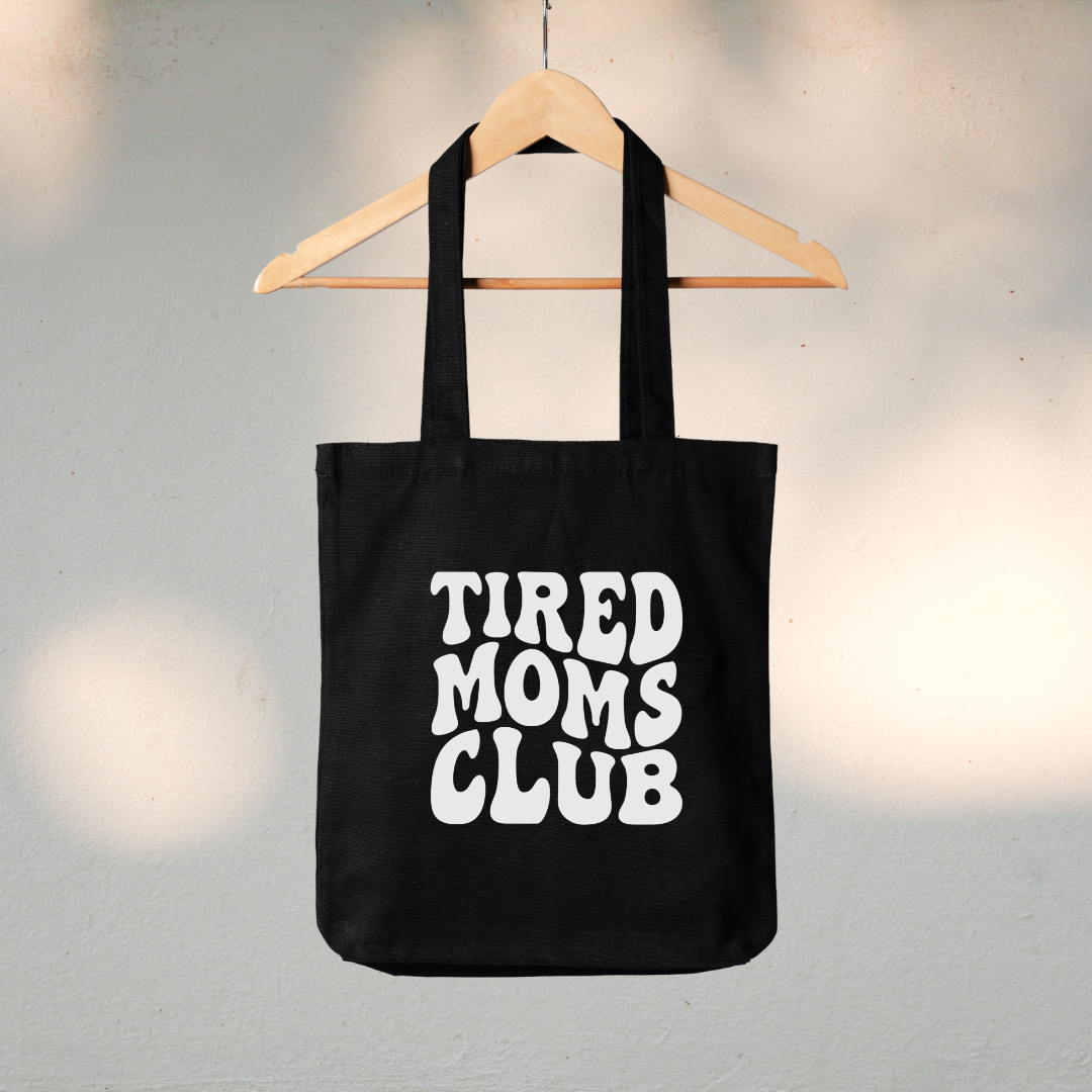 Canvas Tote Bag "Tired Moms Club" - TinyPrints