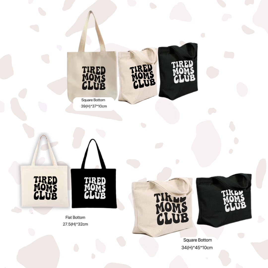 Canvas Tote Bag "Tired Moms Club" - TinyPrints