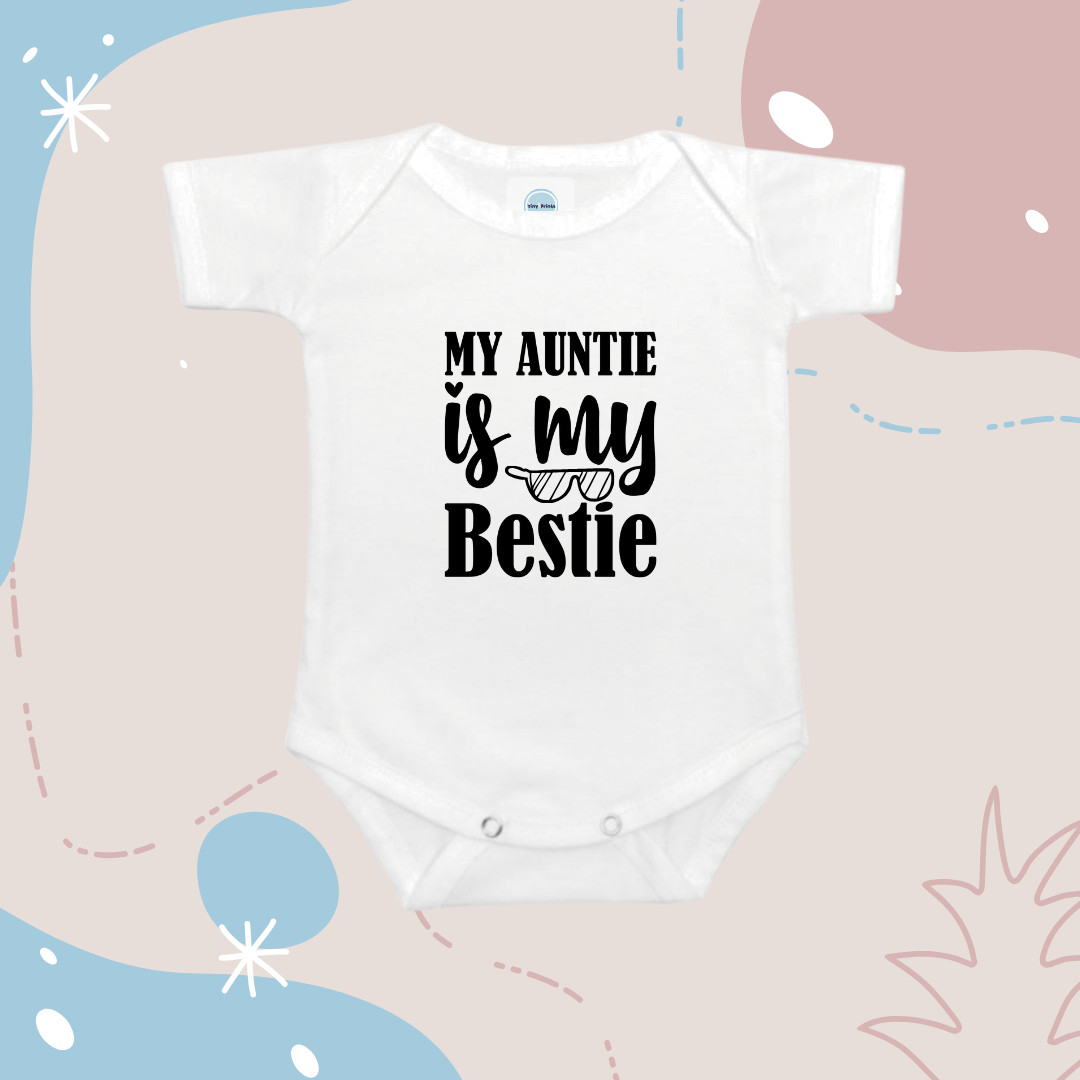 Baby Onesie Romper "My Auntie is my Bestie" - TinyPrints