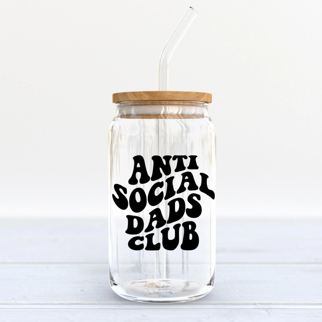 Soda Glass Can "Anti Social Dads Club" - TinyPrints