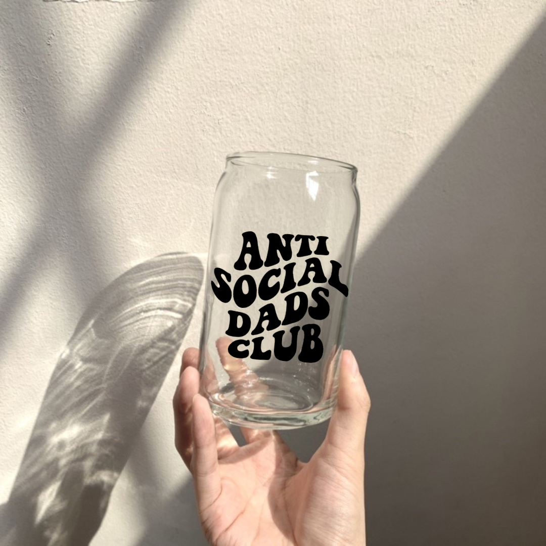 Soda Glass Can "Anti Social Dads Club" - TinyPrints