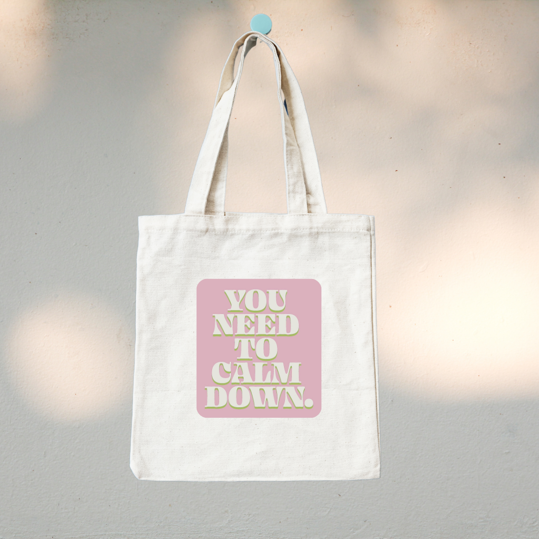 Canvas Tote Bag "YOU NEED TO CALM DOWN" Taylor Swift - TinyPrints