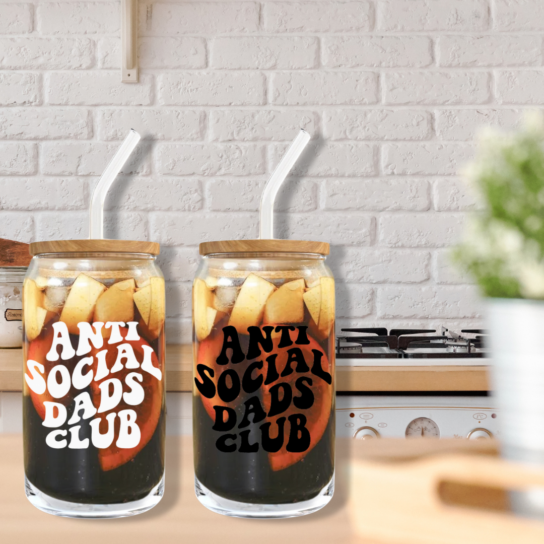 Soda Glass Can "Anti Social Dads Club" - TinyPrints