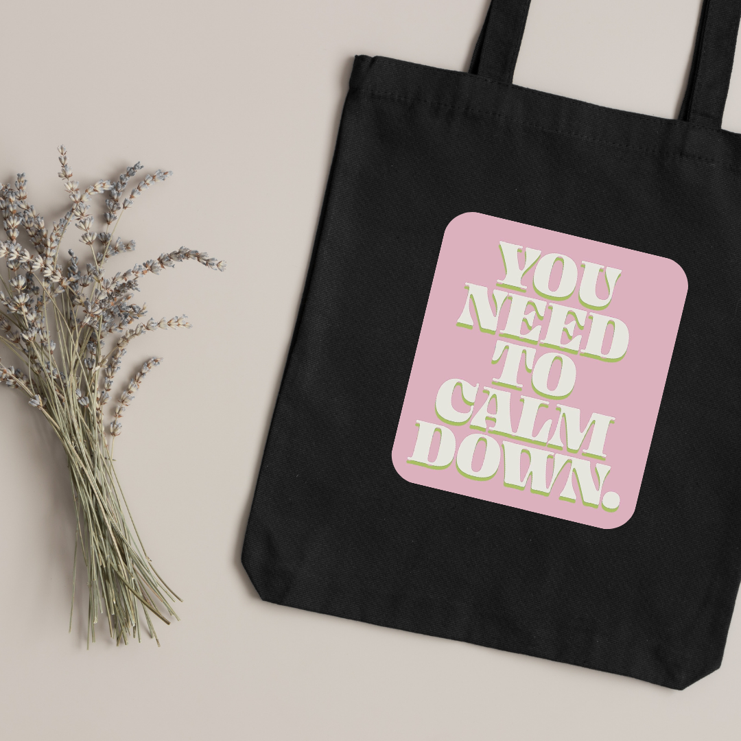 Canvas Tote Bag "YOU NEED TO CALM DOWN" Taylor Swift - TinyPrints