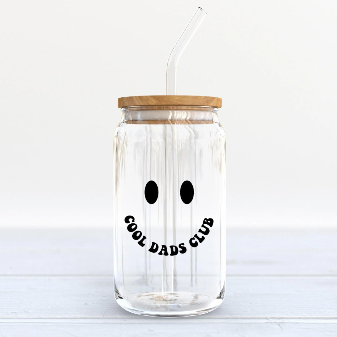 Soda Glass Can "Cool Dads Club Smiley" - TinyPrints