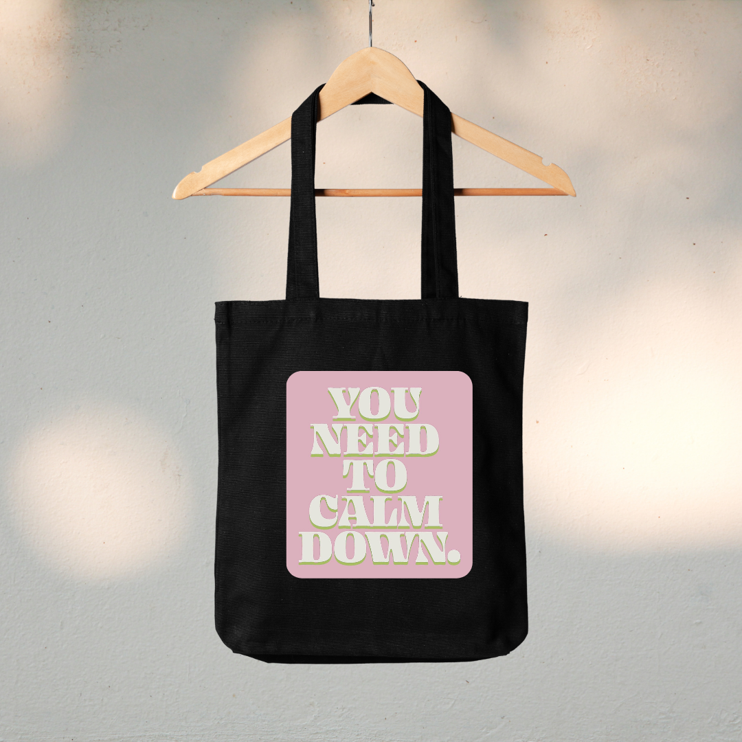 Canvas Tote Bag "YOU NEED TO CALM DOWN" Taylor Swift - TinyPrints