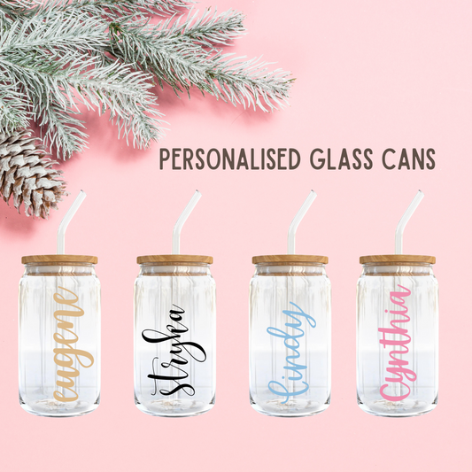 Customised Name Glass Can