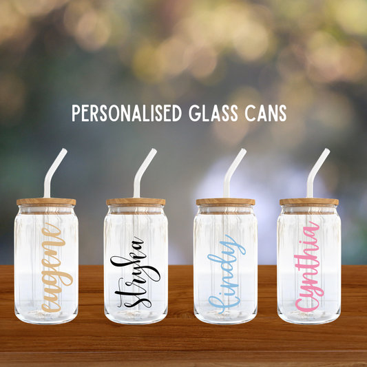 Customised Name Glass Can