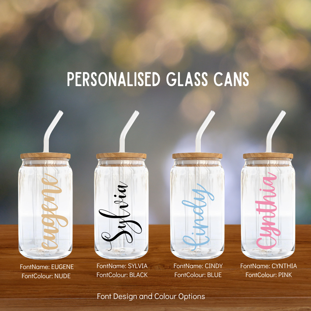 Customised Name Glass Can