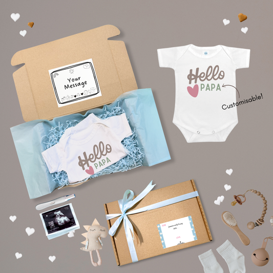 Customised Pregnancy Announcement Baby Surprise Onesies and Gift Box For Family