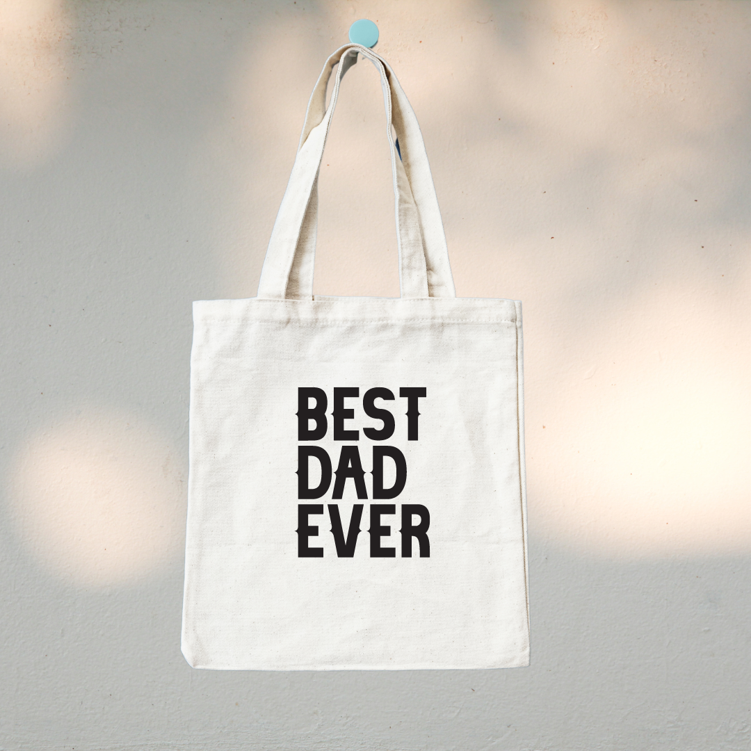 Canvas Tote Bag "Best Dad Ever" - TinyPrints