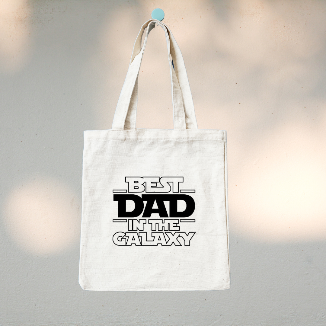 Canvas Tote Bag "Best Dad In The Galaxy" - TinyPrints