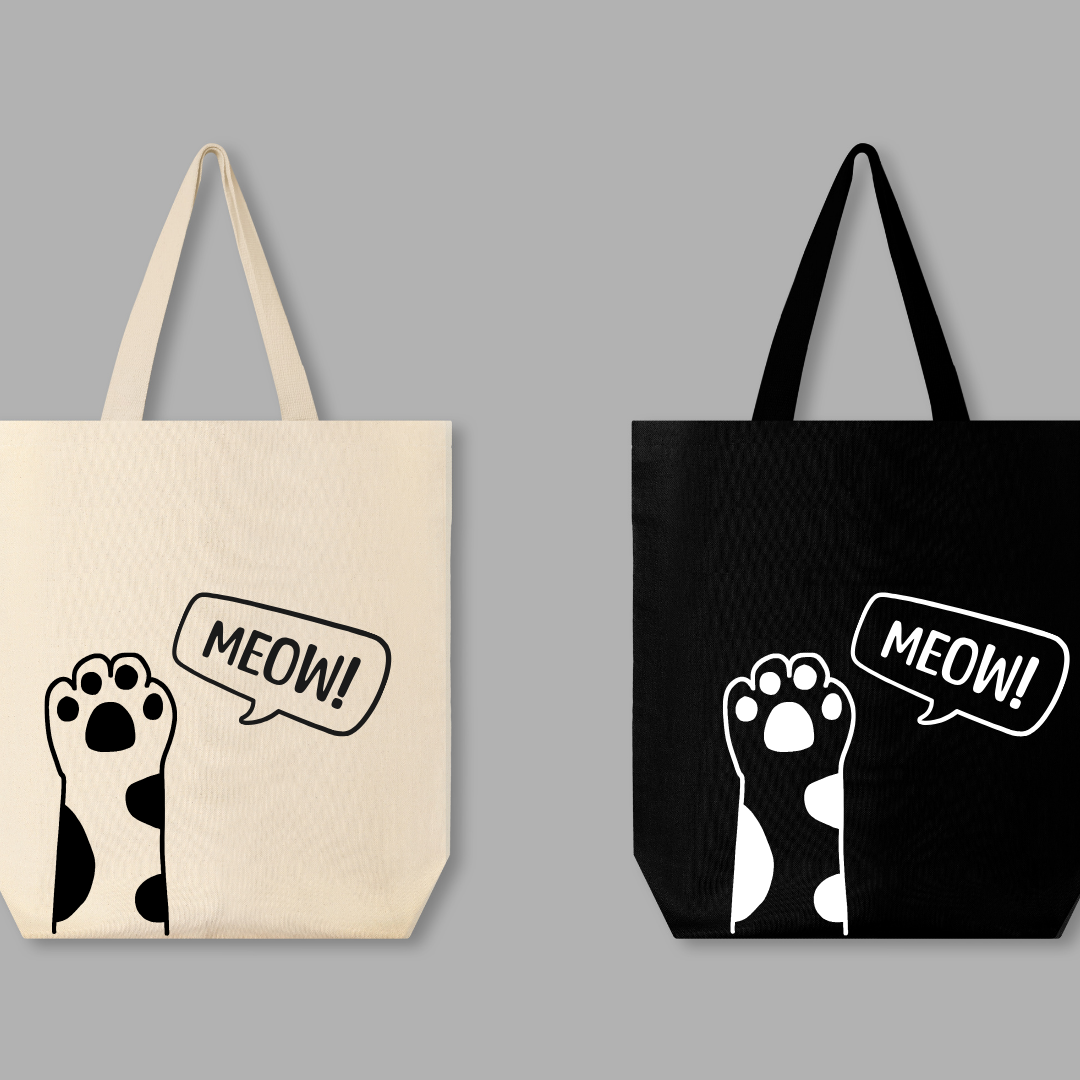 Canvas Tote Bag "Meow" - TinyPrints