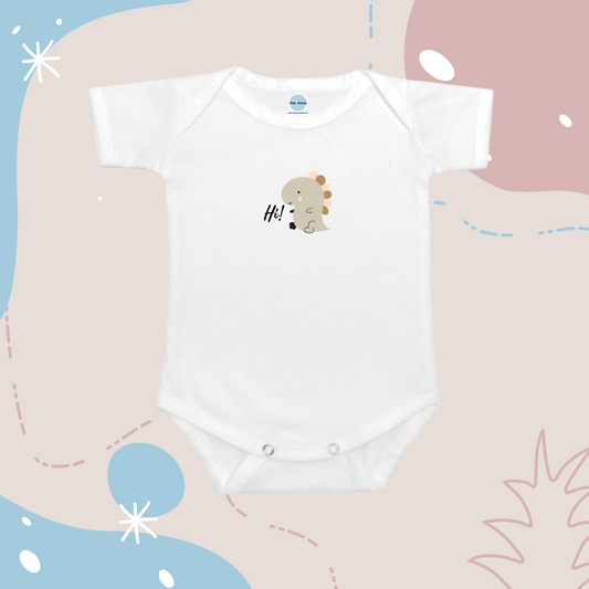 Baby Onesie Romper "Hi!" Dino - TinyPrints