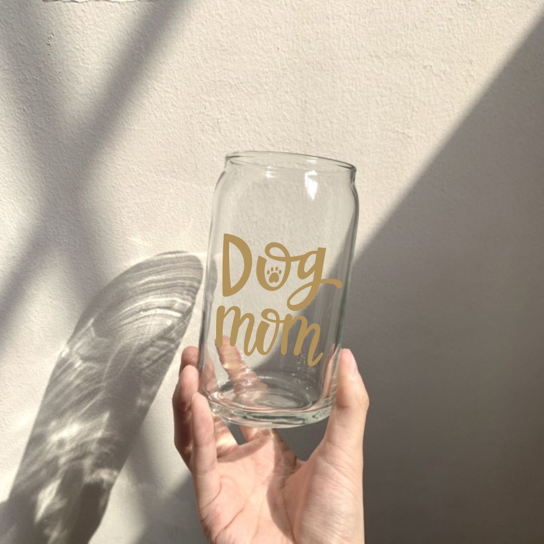 Soda Glass Can "Dog Mom" - TinyPrints