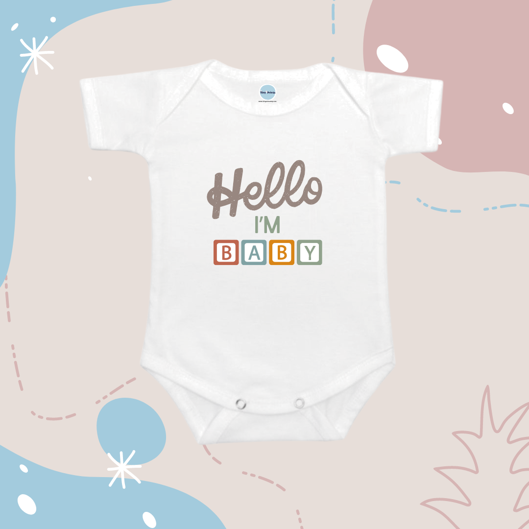 Baby Onesie Romper "Hello" Pregnancy Announcement Set - TinyPrints