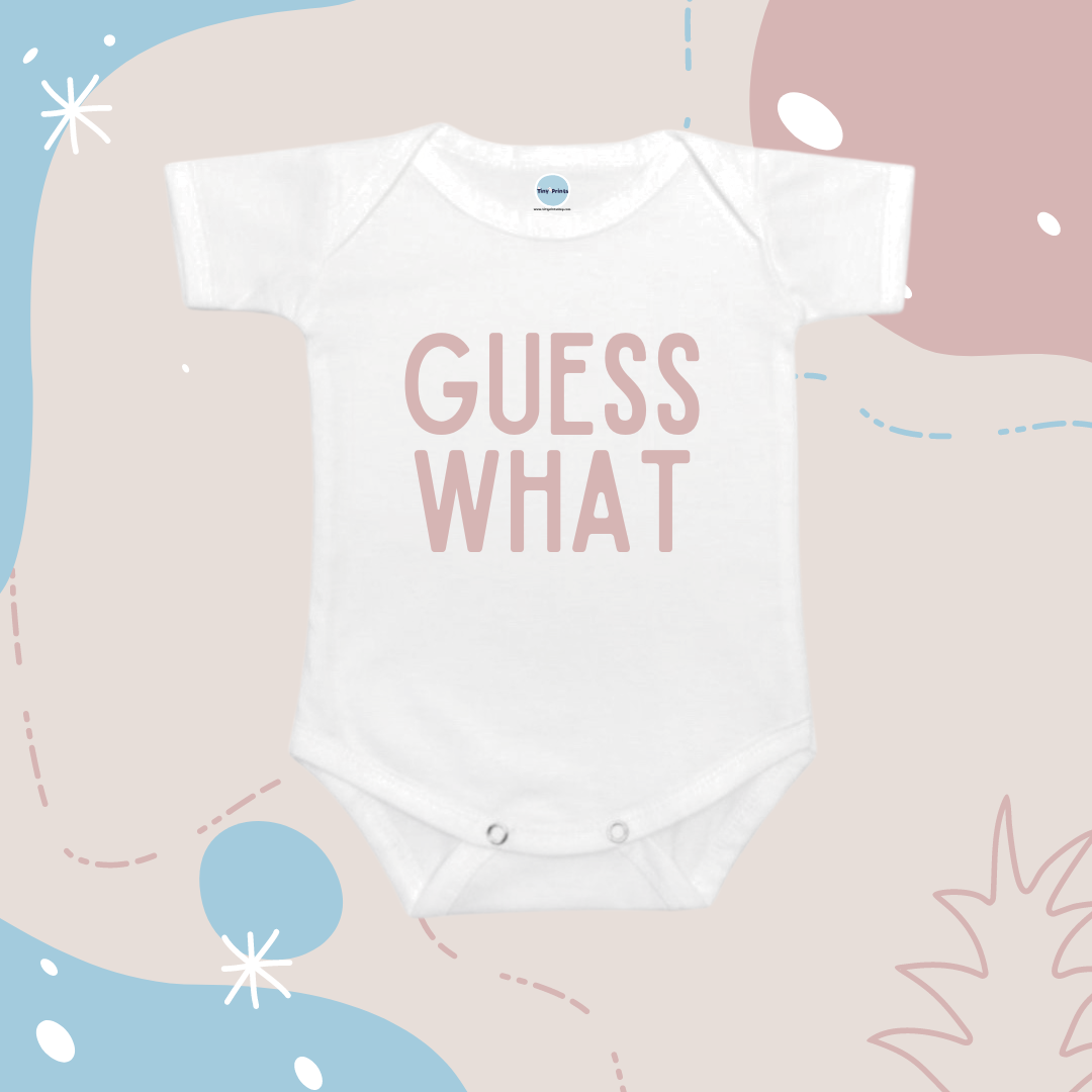 Baby Onesie Romper "Guess What" Pregnancy Announcement - TinyPrints