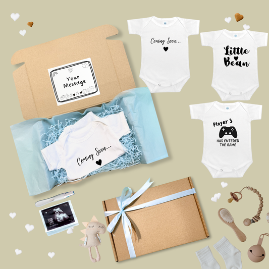 Pregnancy Announcement Baby Onesies and Surprise Gift Box For Family