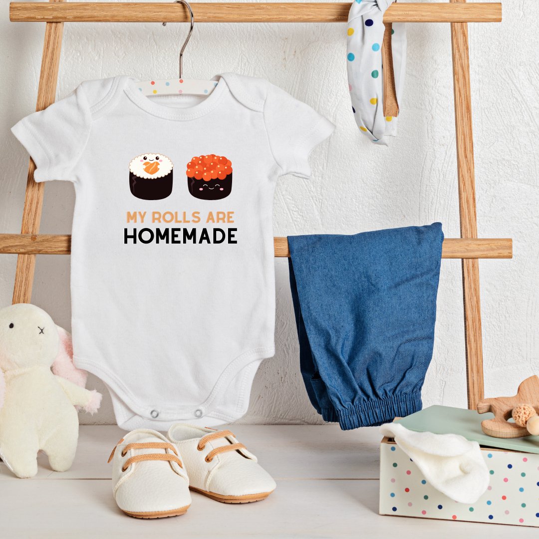 Baby Onesie Romper "My Rolls Are Homemade" - TinyPrintsTinyPrints