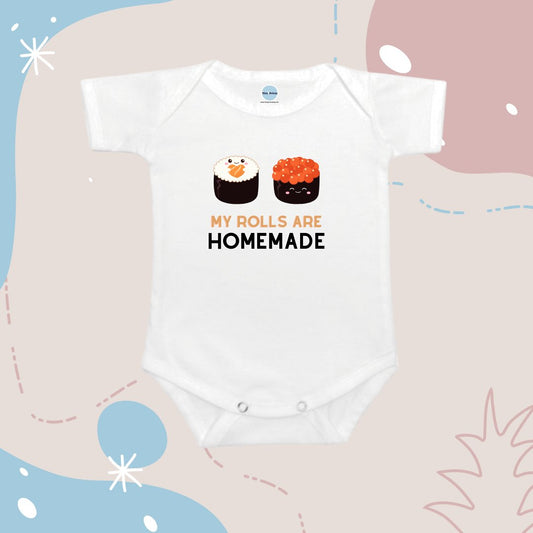 Baby Onesie Romper "My Rolls Are Homemade" - TinyPrintsTinyPrints